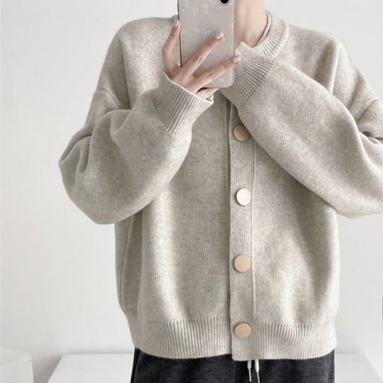 Damen Strickjacke mit komfortablem Schnitt und eleganten Knopfdetails EB