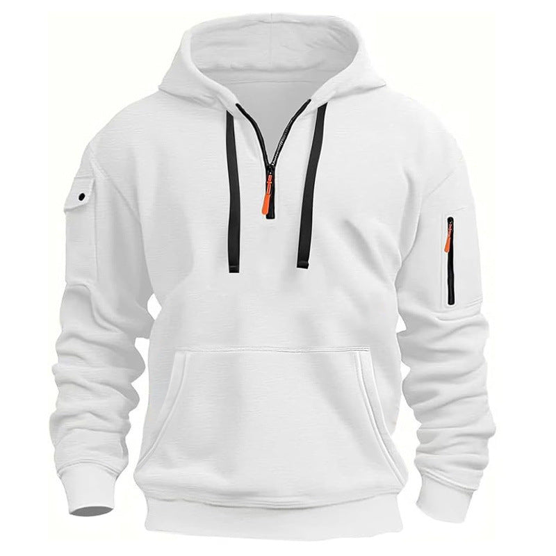 Herren Sportlicher Kapuzenpullover mit Reißverschluss und praktischen Taschen EB
