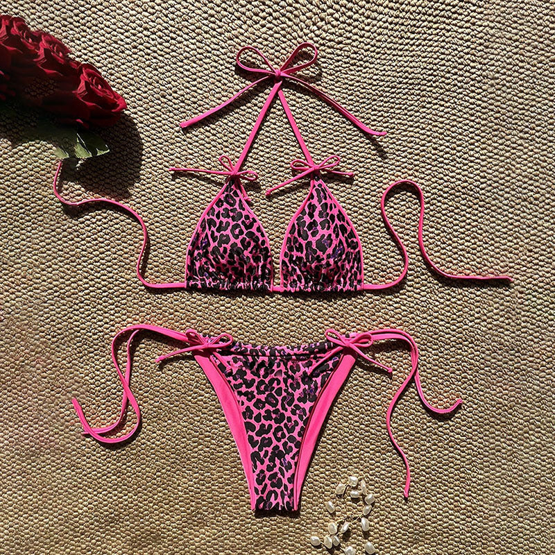 Damen Triangel-Bikini mit verspieltem Safari-Design EB