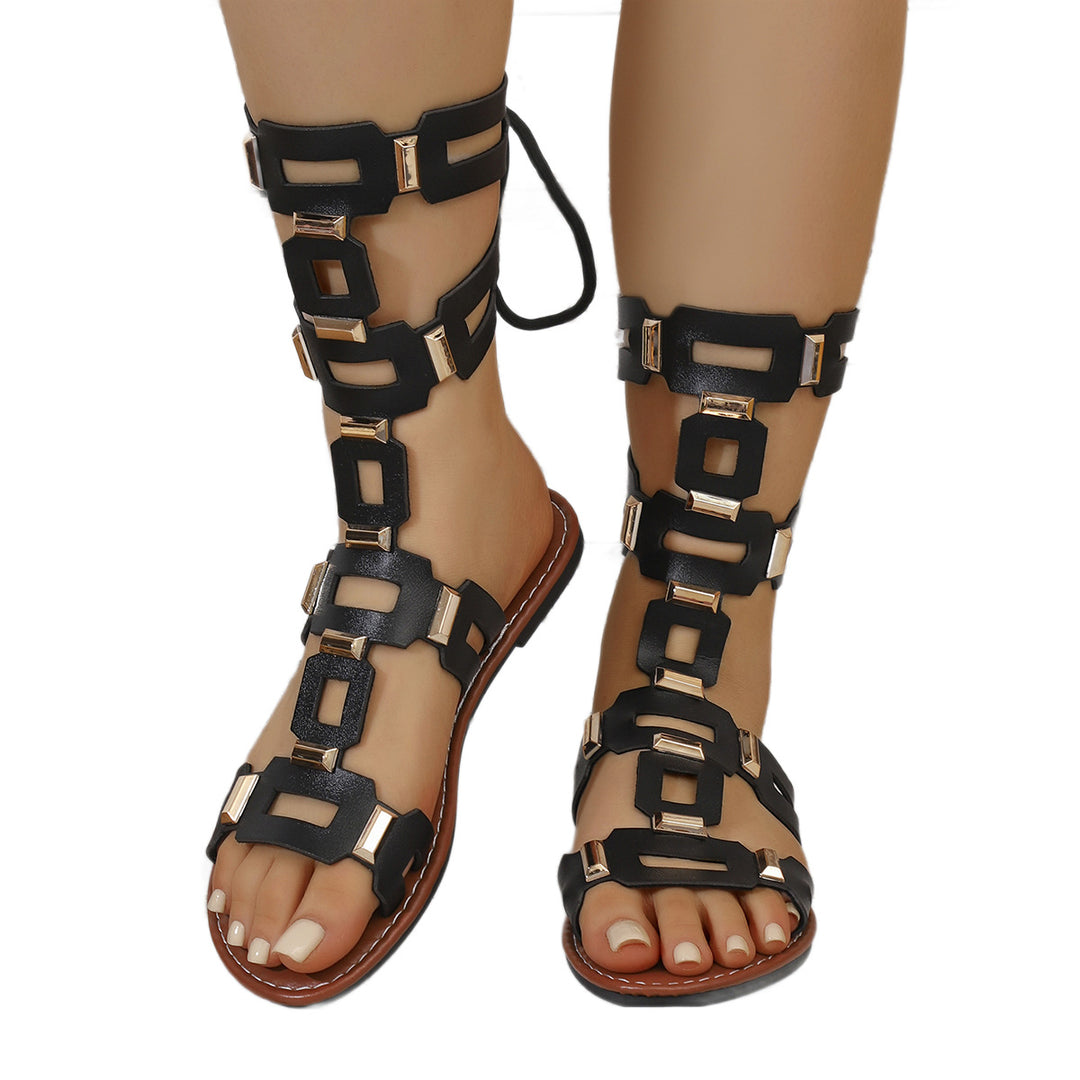 Damen Gladiatorsandalen mit modischer Schnallenverzierung EB