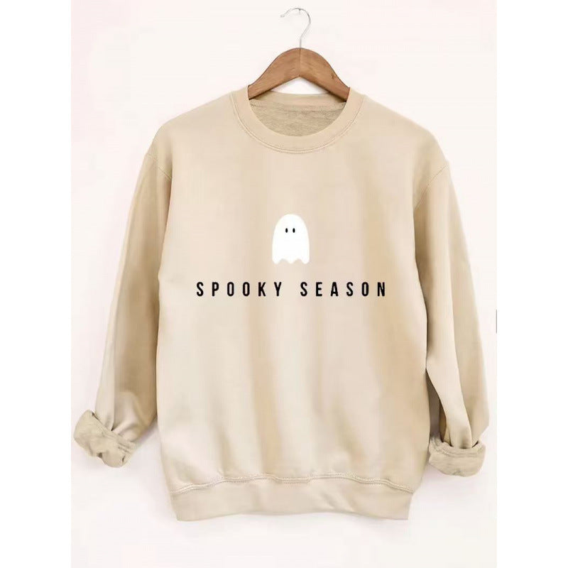 Unisex nan lässiges Halloween Sweatshirt mit Gespenst-Print und Oversize-Schnitt EB