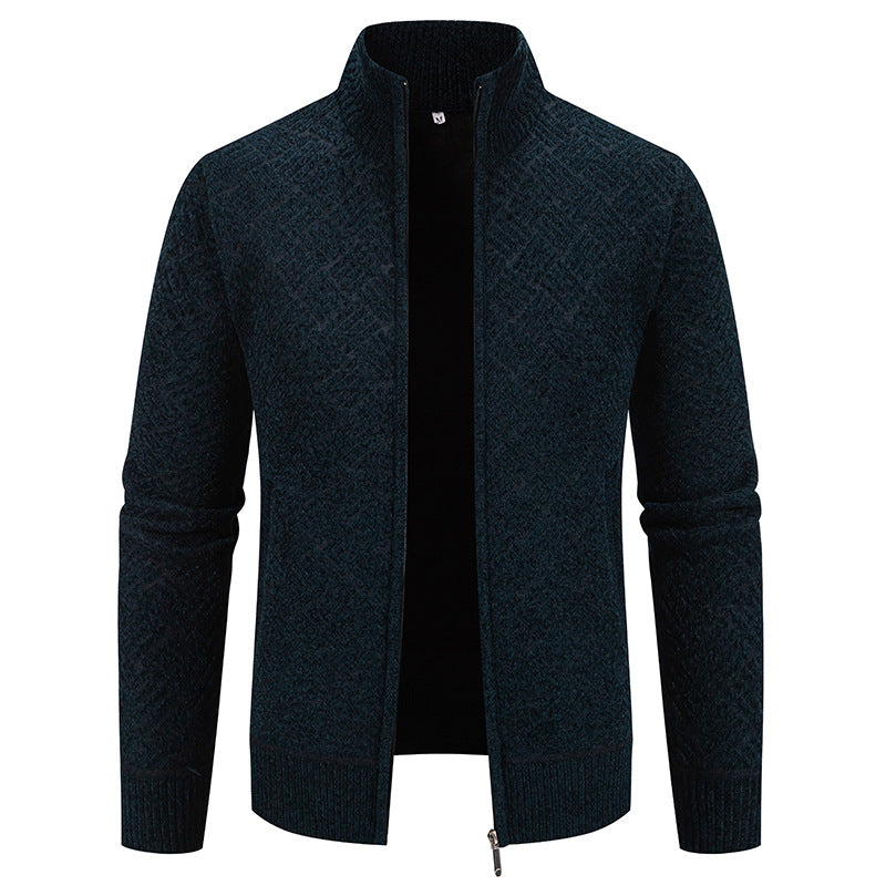 Herren Strickjacke mit modernem Karomuster EB