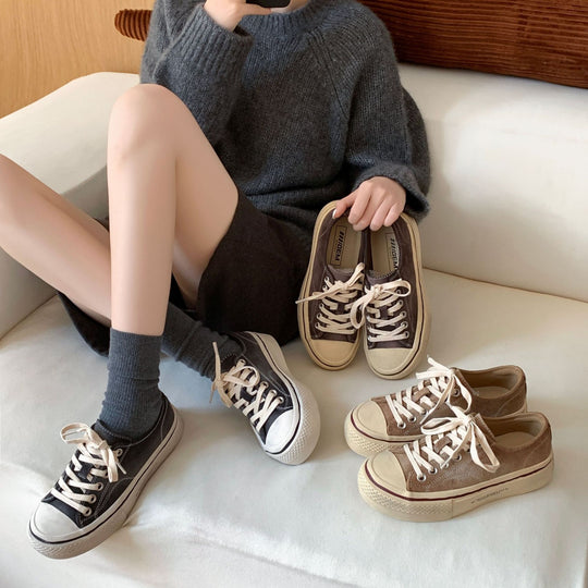 Damen Modische Sneakers aus hochwertigem Wildleder mit bequemer Sohle EB