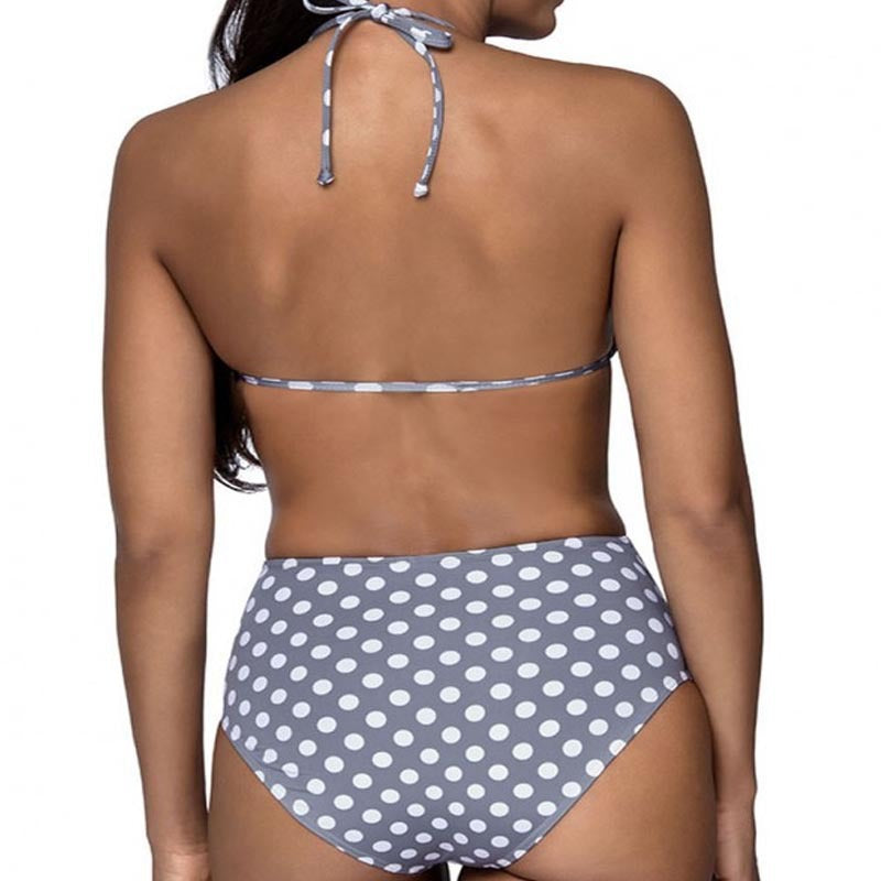 Damen Bikiniset mit verspieltem Punktedesign und hoch tailliertem Slip EB