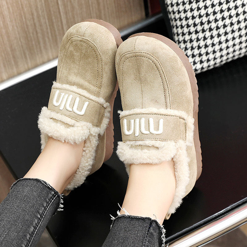 Damen Bequeme Plüsch-Sneaker mit auffälligem Veloursleder EB