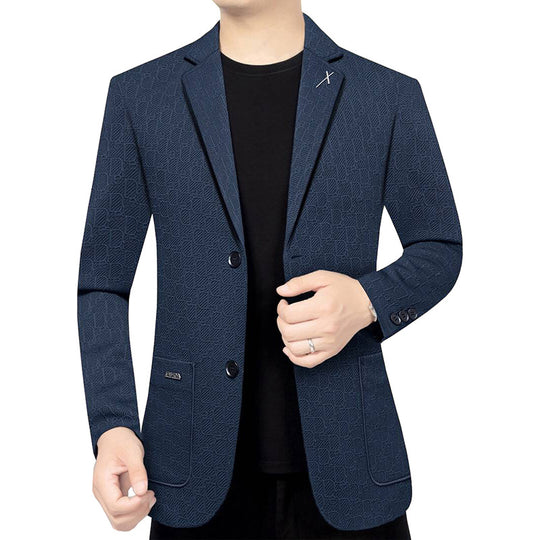 Herren Modernes Einreihiges City-Blazer mit aufgesetzten Taschen und leichter Halbfütterung EB