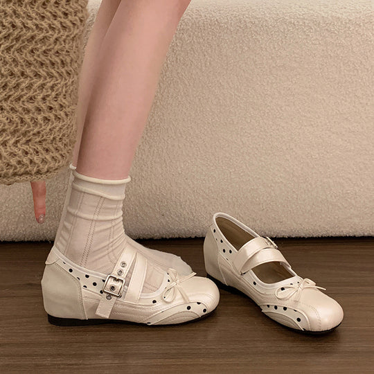 Damen Ballerinas mit zwei verstellbaren Riemchen und elegantem Design EB