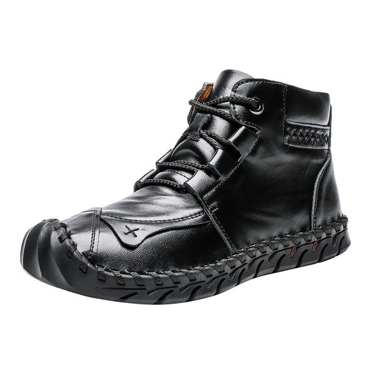Damen elegante und bequeme Lederstiefeletten EB