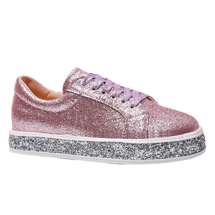 Damen Glitzernde Plateau-Sneaker EB