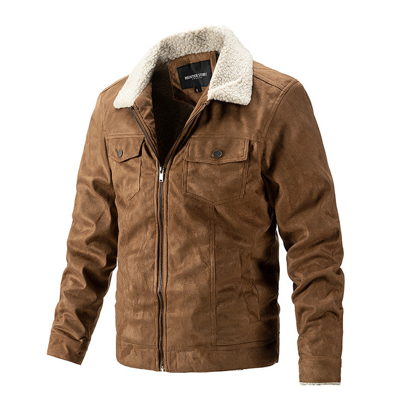 Herren Übergangsjacke mit Kunstfellkragen und praktischen Brusttaschen EB