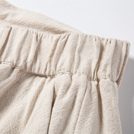 Herren nan lässige Bundfaltenhose mit elastischem Tunnelzugbund und schmal zulaufendem Bein EB