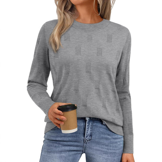 Damen gesteppter Strickpullover mit modischem Schnitt EB