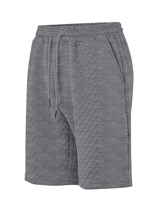 Herren nan strukturierte Lounge-Shorts mit Elastikbund Tunnelzug und seitlichen Eingrifftaschen EB