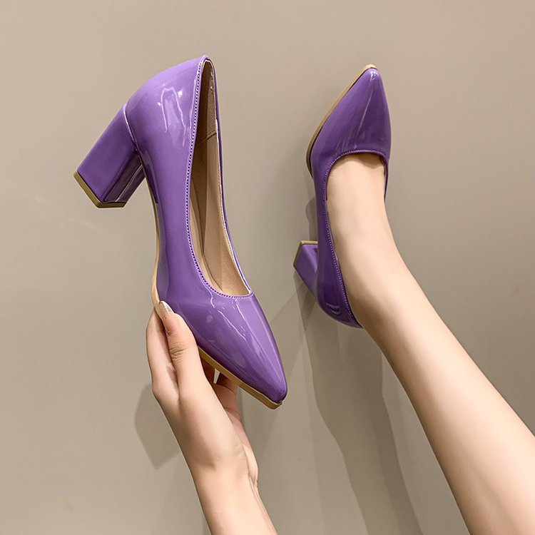 Damen elegante spitze Pumps mit tragbarem Blockabsatz EB