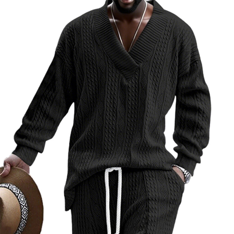 Herren Strickpullover mit modernem V-Ausschnitt und lässigem Design EB