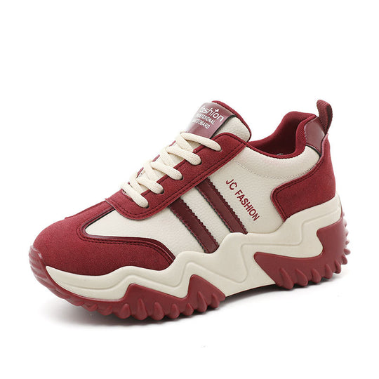Damen Sportliche Chunky Sneakers mit rutschfester Sohle und atmungsaktiver Oberflächenstruktur EB