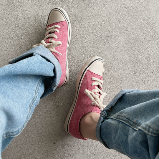 Damen Freizeit-Sneaker mit weichem Veloursleder und dicker Schnürung EB