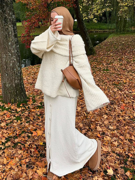 Damen Oversized Strickpullover mit weitem Schnitt und tiefem V-Ausschnitt EB