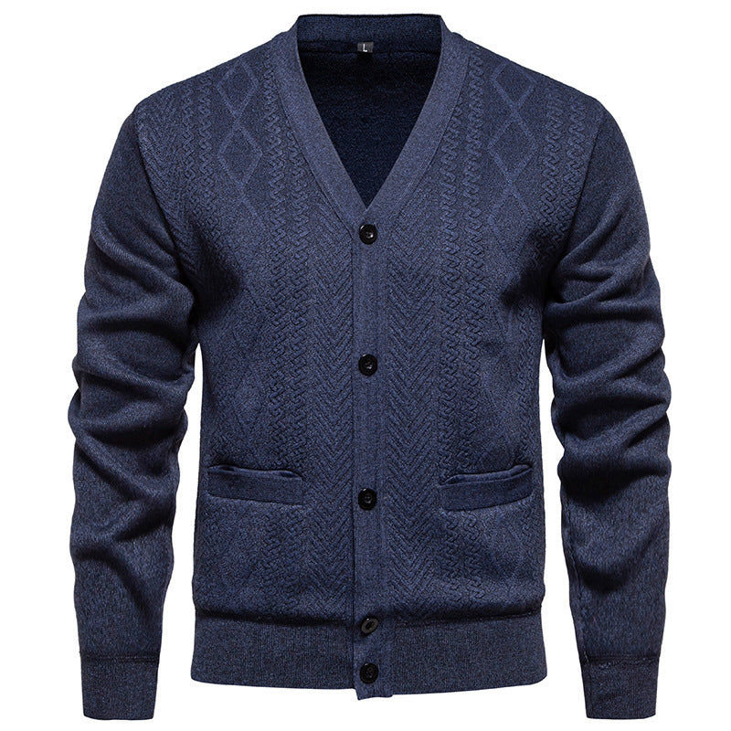 Herren modische Strickjacke mit strukturiertem Muster EB
