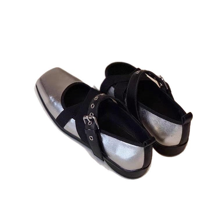 Damen Komfortable Ballerinas mit elastischen Kreuzriemen EB