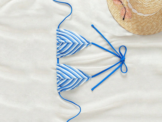 Damen Triangel-Bikini mit stylischem Streifenmuster EB
