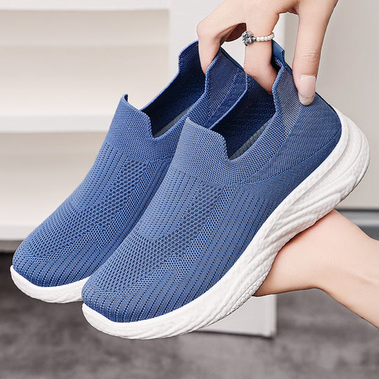 Damen Flexible Slip-On Fitness-Sneakers mit atmungsaktivem Obermaterial EB