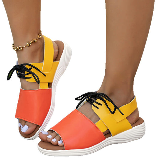 Damen Komfortable Offene Sandalen mit modischen Riemen EB