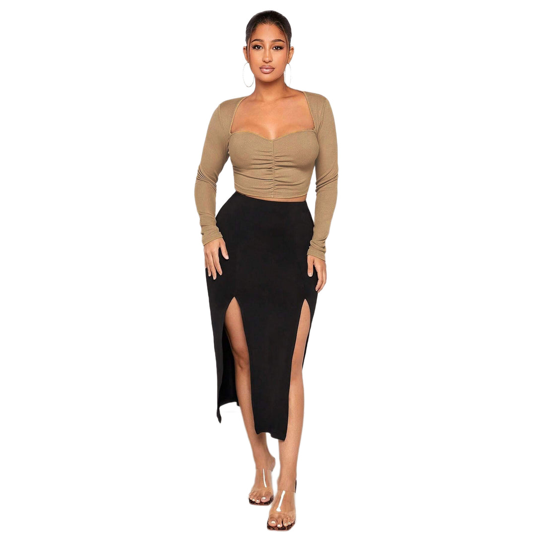 Damen figurformendes Ripp-Crop-Top mit Herz-Bustier und Mittelraffung Eichborn Berlin