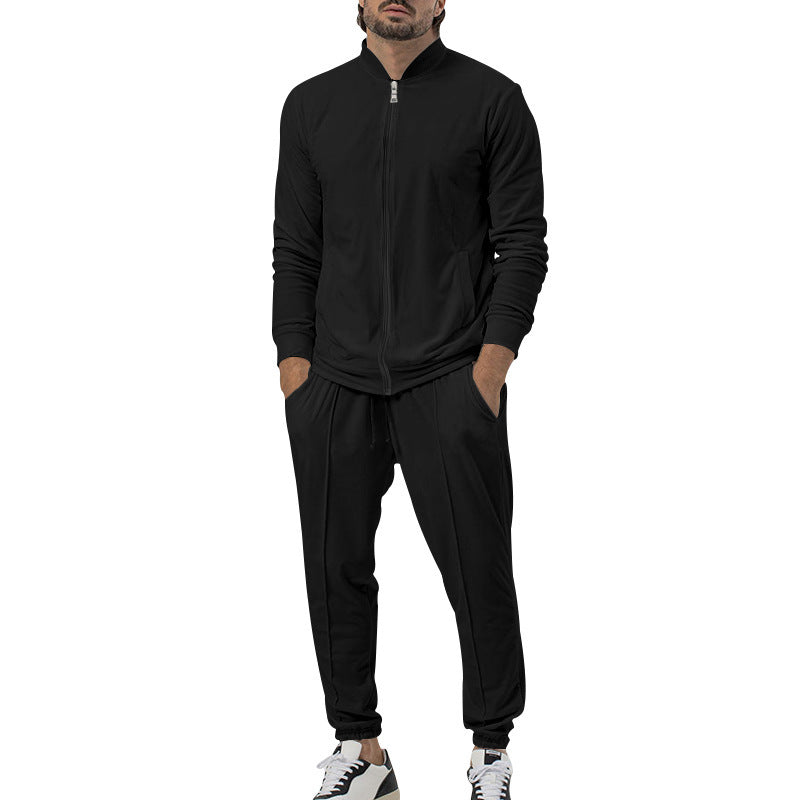Herren sportliches Freizeit-Set mit durchgehendem Reißverschluss und elastischen Bündchen EB