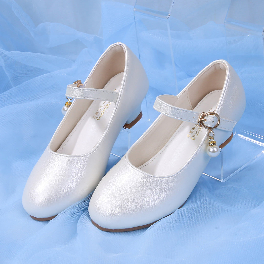 Mädchen Elegante Ballerinas mit verstellbarem Riemen und Perlenanhänger EB