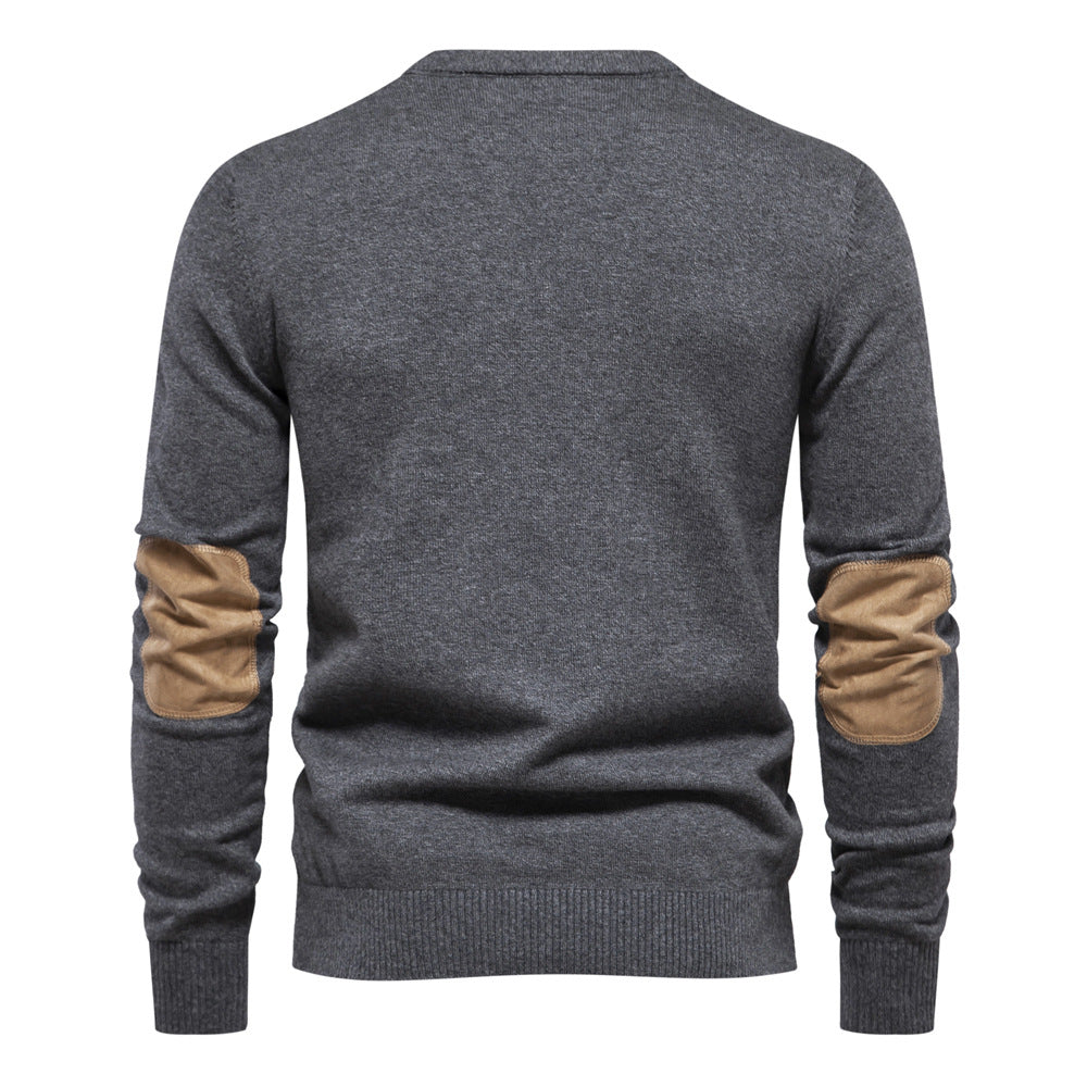 Herren Rundhals Pullover aus weichem Strickstoff EB