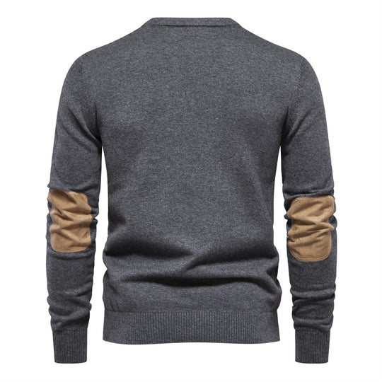 Herren Rundhals Pullover aus weichem Strickstoff EB