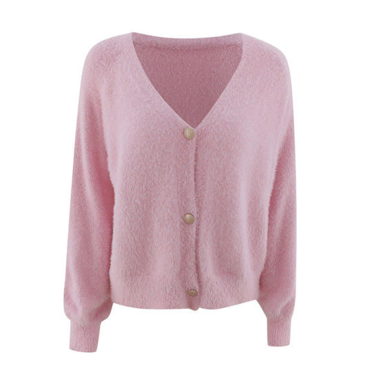 Damen Großer Strickpullover mit eleganten Knopfdetails EB