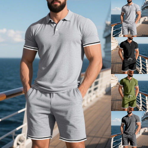 Herren Freizeit-Set mit atmungsaktiven Materialien und modischen Akzenten EB