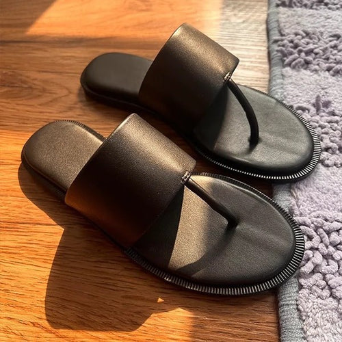 Damen Zehentrenner-Sandalen mit breitem Riemen und ergonomischem Fußbett EB