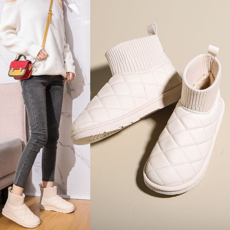 Damen Bequeme und stylische Winterboots mit elastischem Schaft und rutschfester Sohle EB