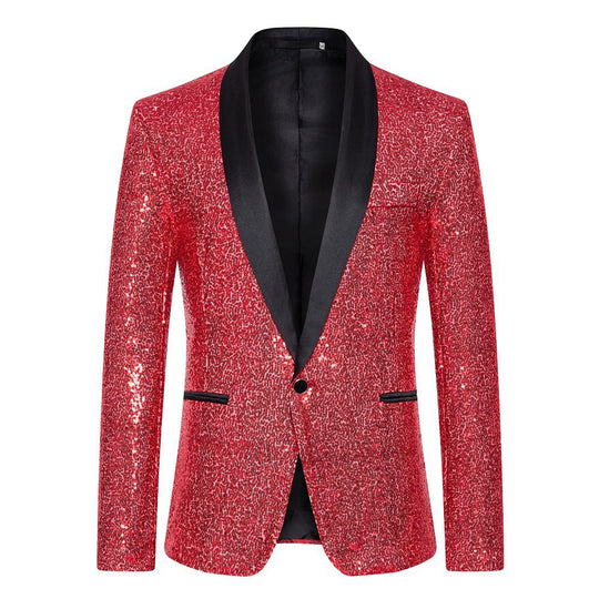 Herren Paillettenblazer mit luxuriösem Schnitt und schimmerndem Effekt EB
