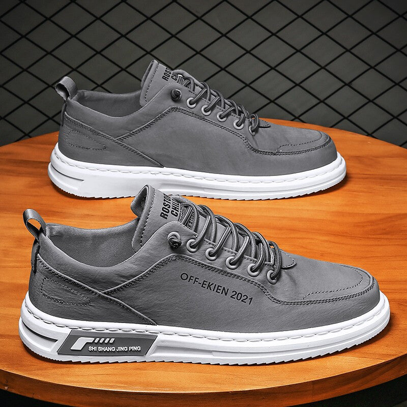 Damen Sneaker aus hochwertigem Leder mit atmungsaktiver Mesh-Oberfläche EB