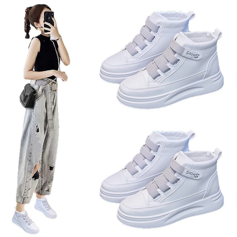 Damen Sportliche High-Top Sneakers mit verstellbaren Riemen EB