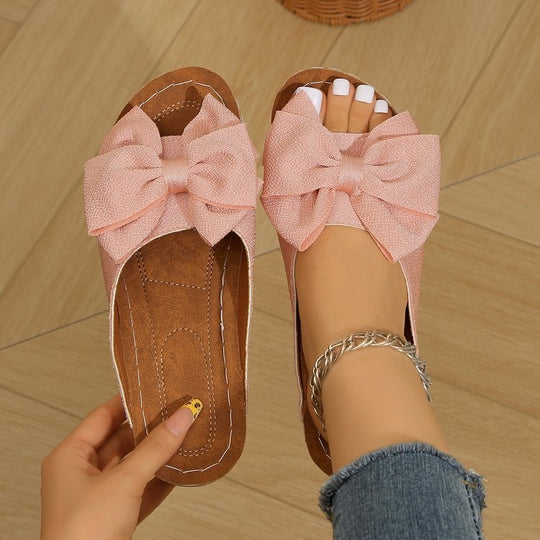 Damen Bequeme Slipper mit großem Schleifendetail EB
