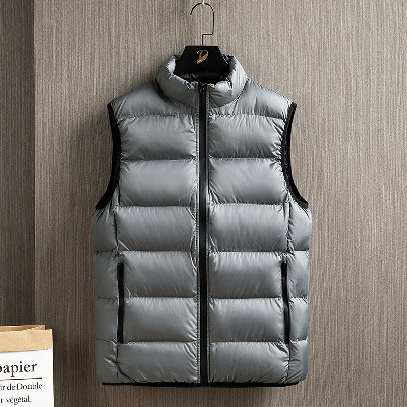 Herren Packbare Daunenimitat‑Steppweste mit hohem Kragen und wasserabweisender Oberfläche EB