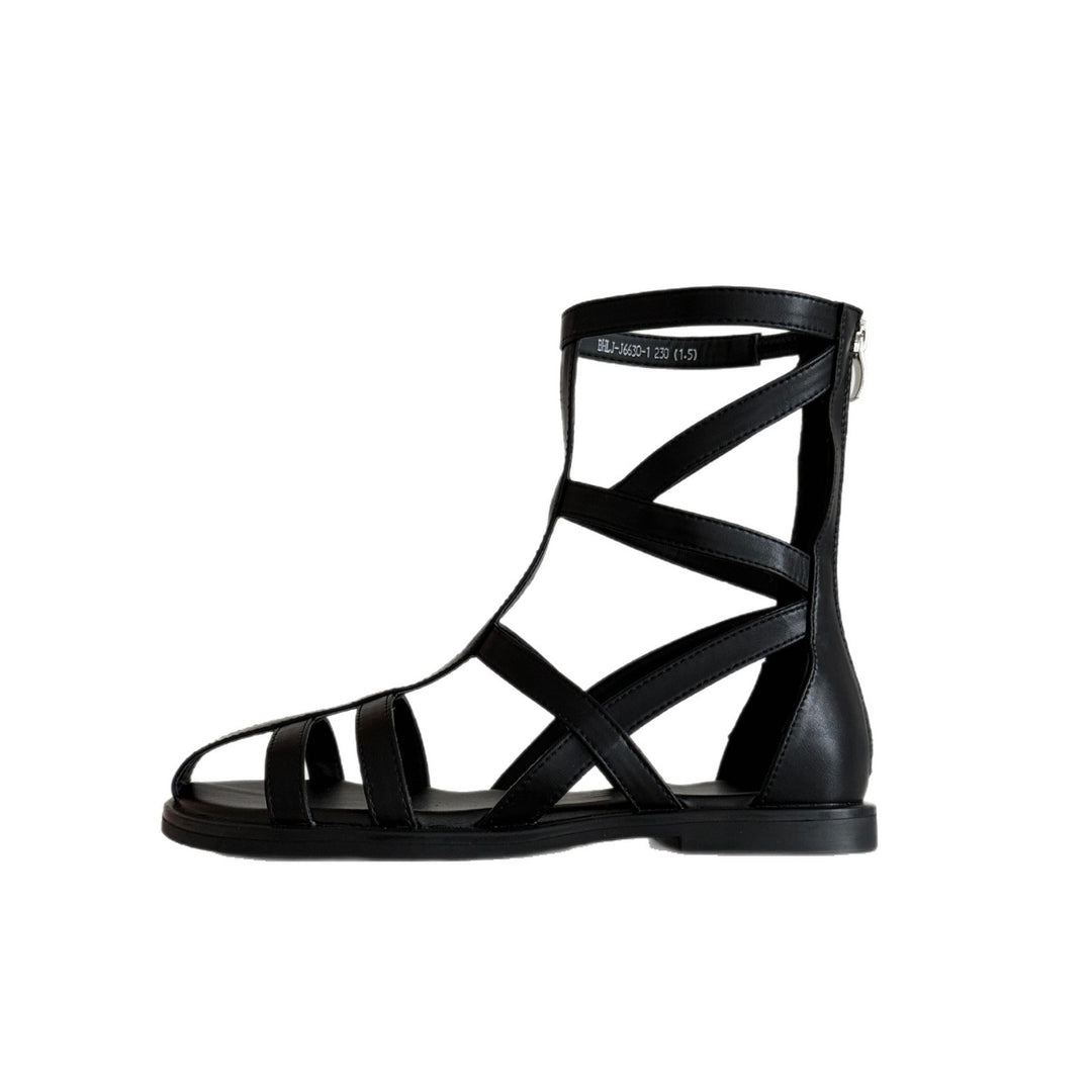 Damen Bequeme und moderne Sandalen mit dekorativen Riemen EB