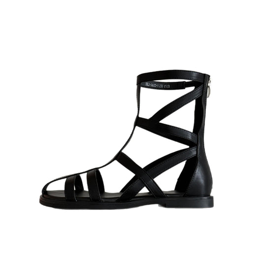 Damen Bequeme und moderne Sandalen mit dekorativen Riemen EB