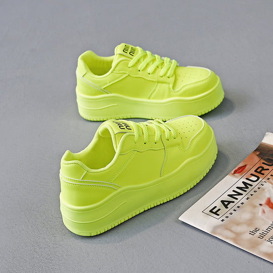 Damen modische Sneakers mit extra dicker Sohle und rutschfestem Profil EB