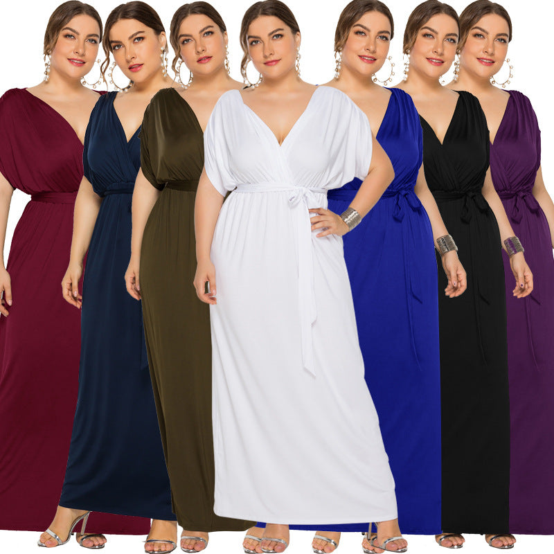 Damen Maxikleid mit raffiniertem Wickeldesign EB