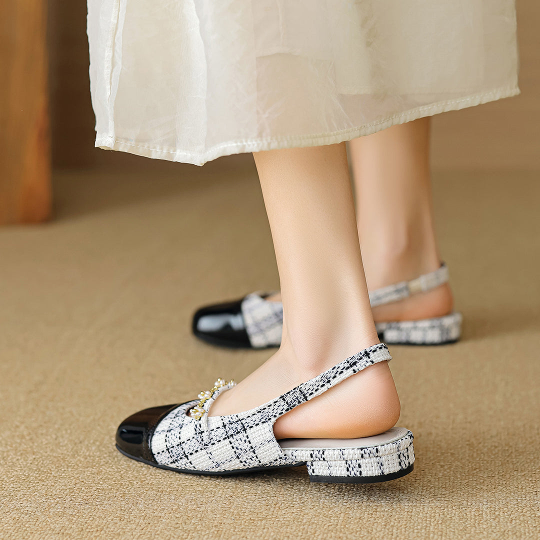 Damen Slingback-Ballerinas mit eleganter Schnallenverzierung EB