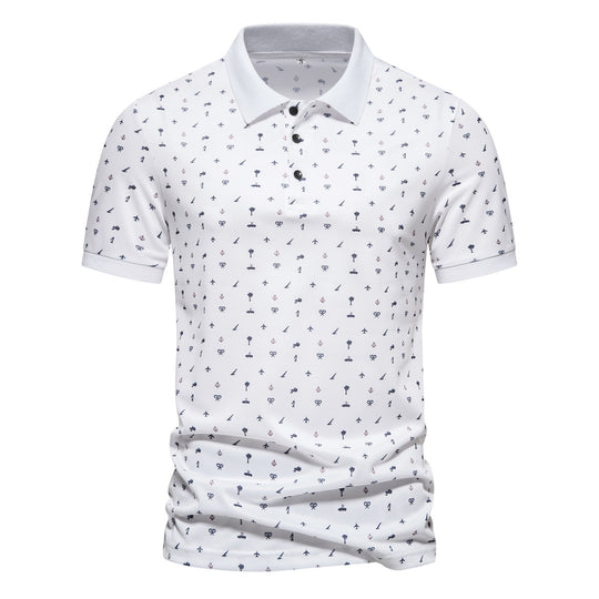 Herren Polohemd mit stilvollem Allover-Muster EB