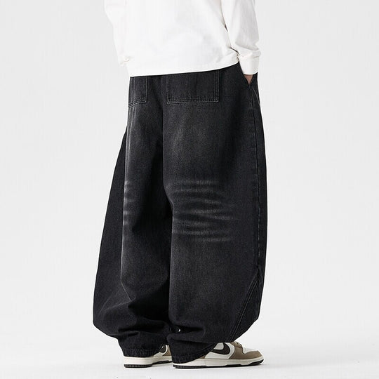 Herren nan extremweit geschnittene Baggy-Jeans mit tiefem Schritt und ballonförmigem Saum EB