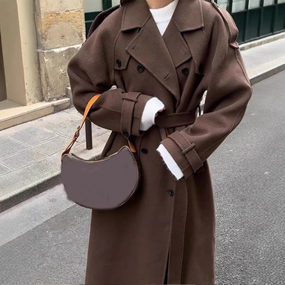 Damen Oversize Wintermantel mit elegantem Revers und praktischen Taschen EB