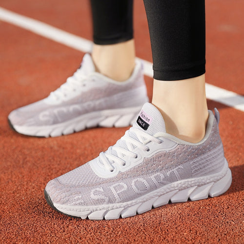 Damen Sportliche Sneakers mit atmungsaktiver Mesh-Oberfläche EB